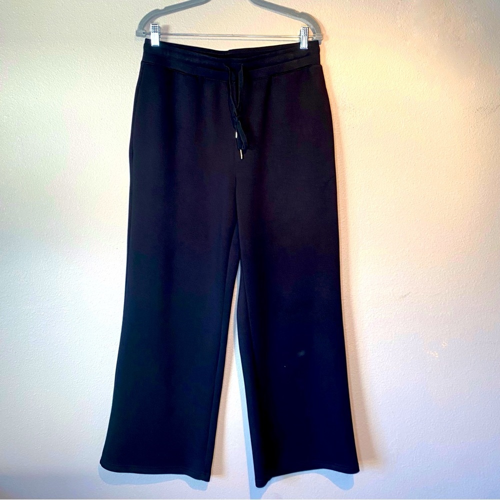 Anrabess Black Buttery Soft Wide Leg Sweatpants Size L Minimalist Comfy